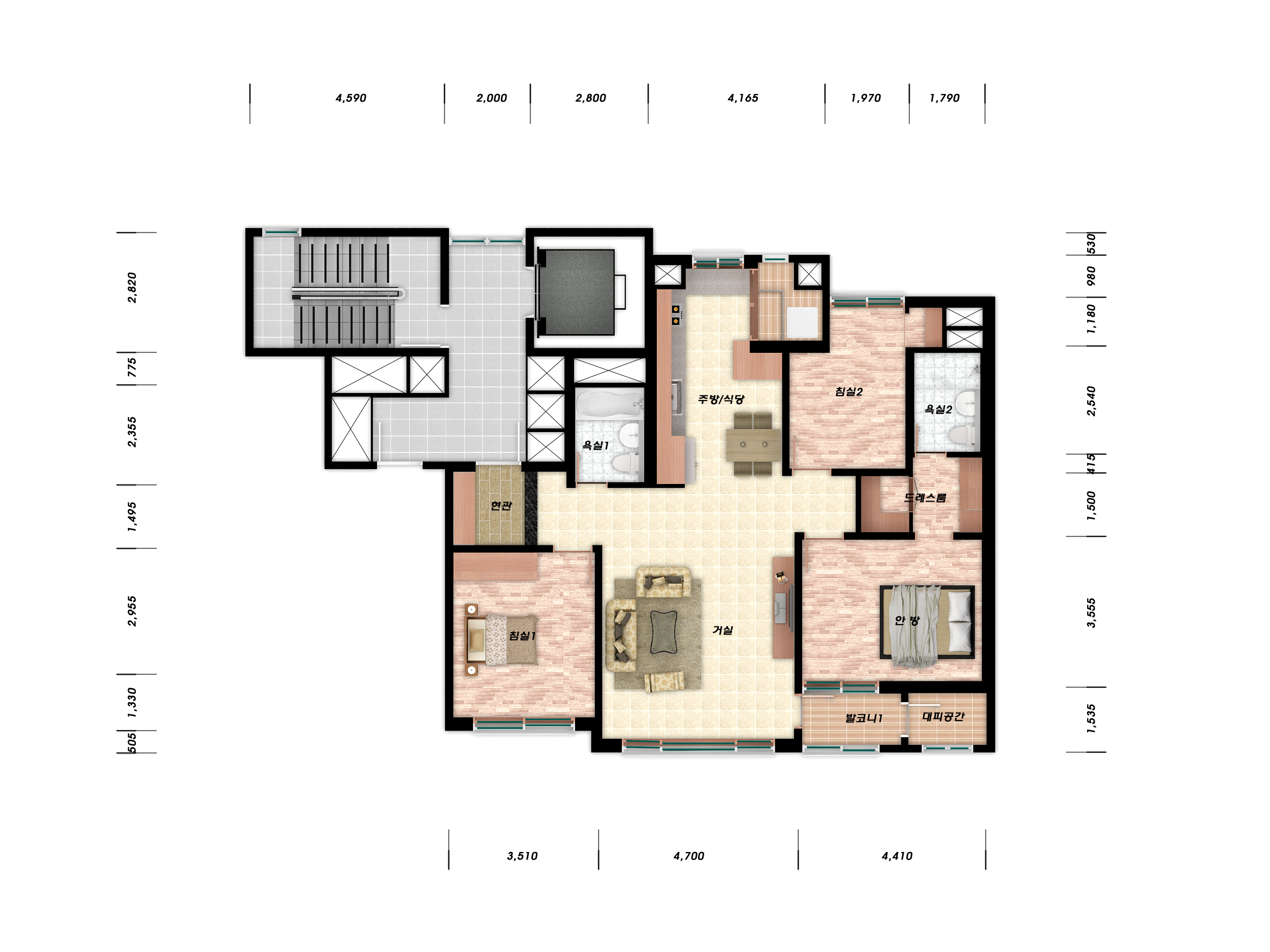 단위세대평면도 이미지