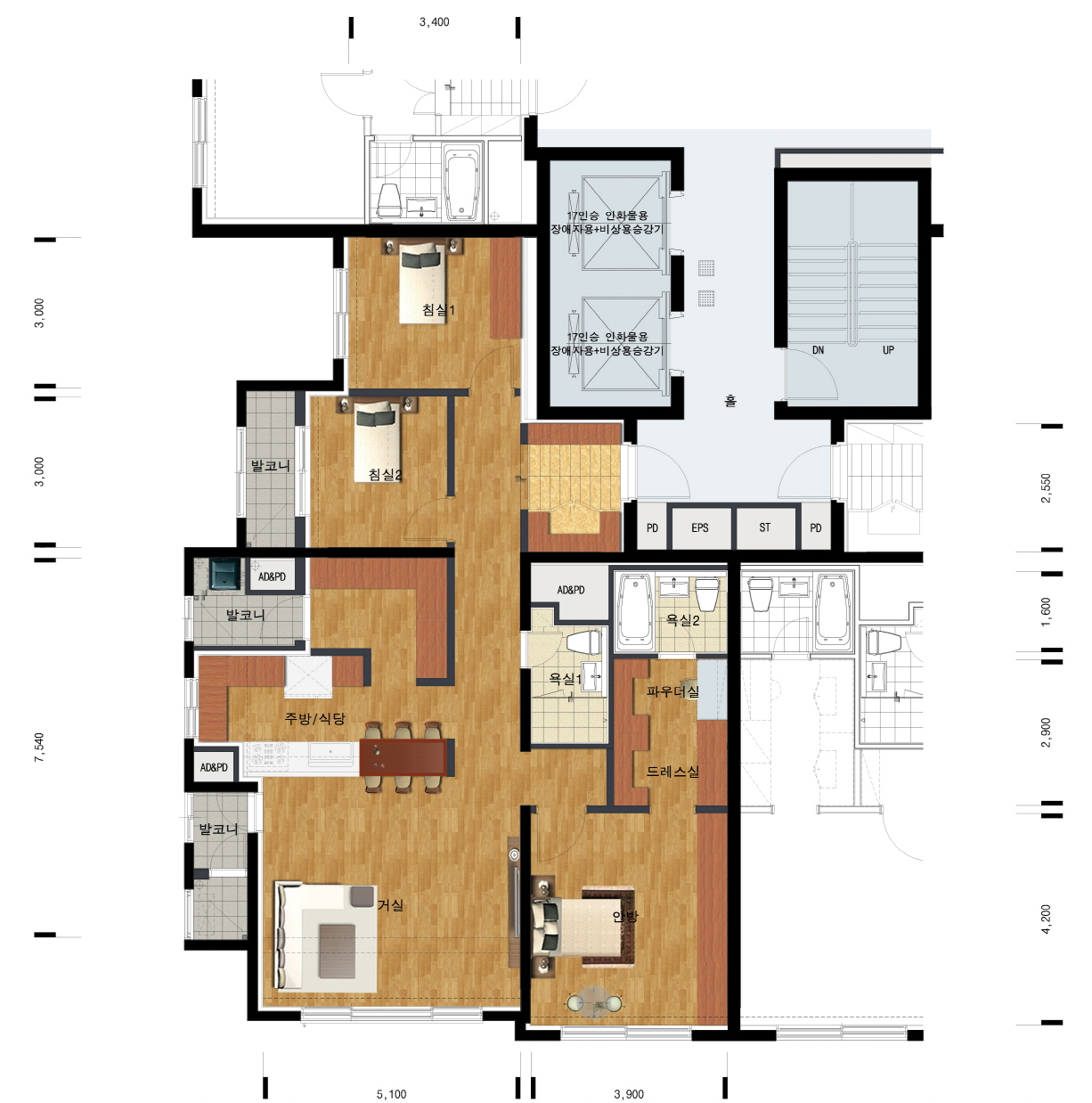 단위세대평면도 이미지