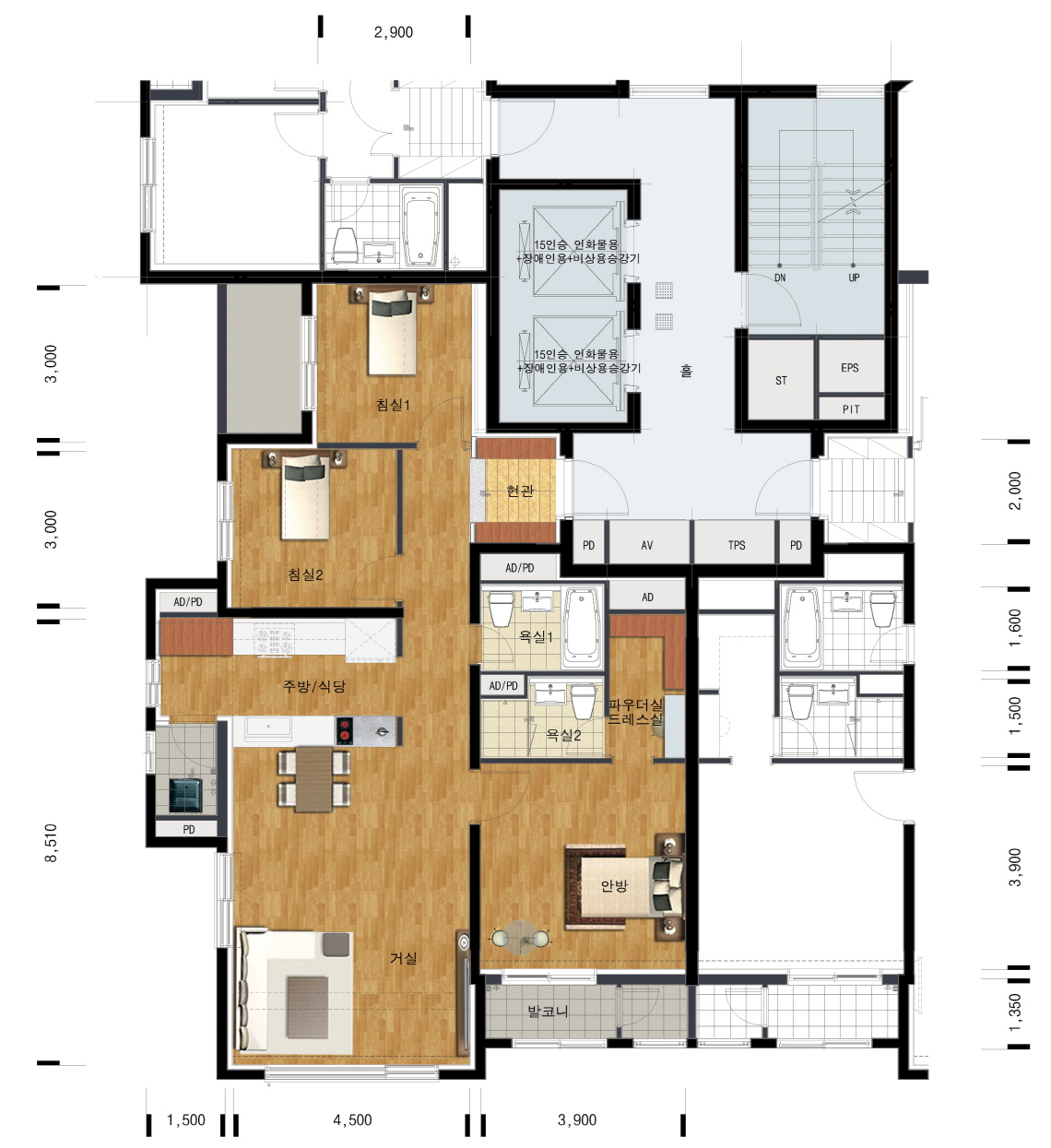 단위세대평면도 이미지