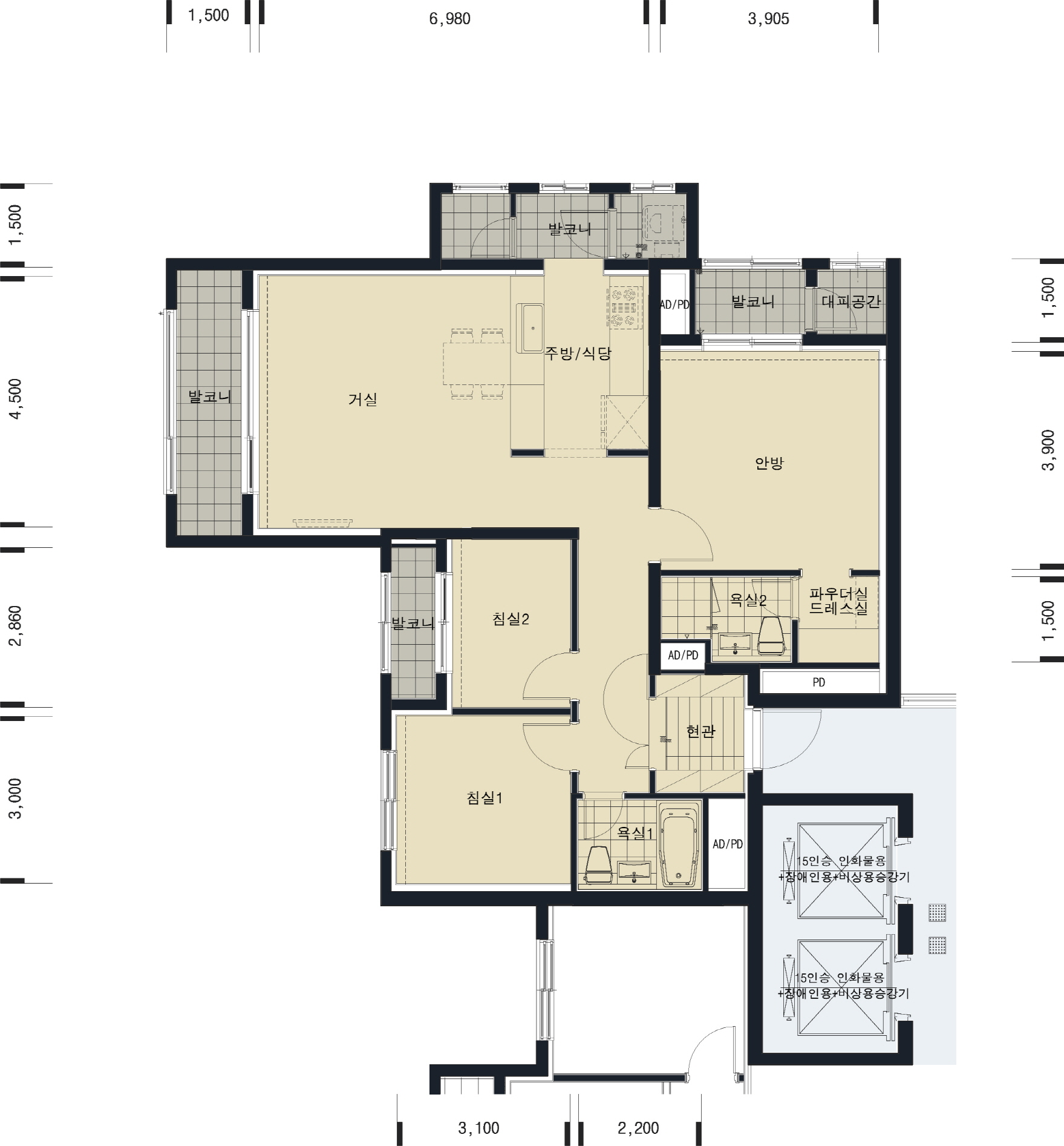 단위세대평면도 이미지