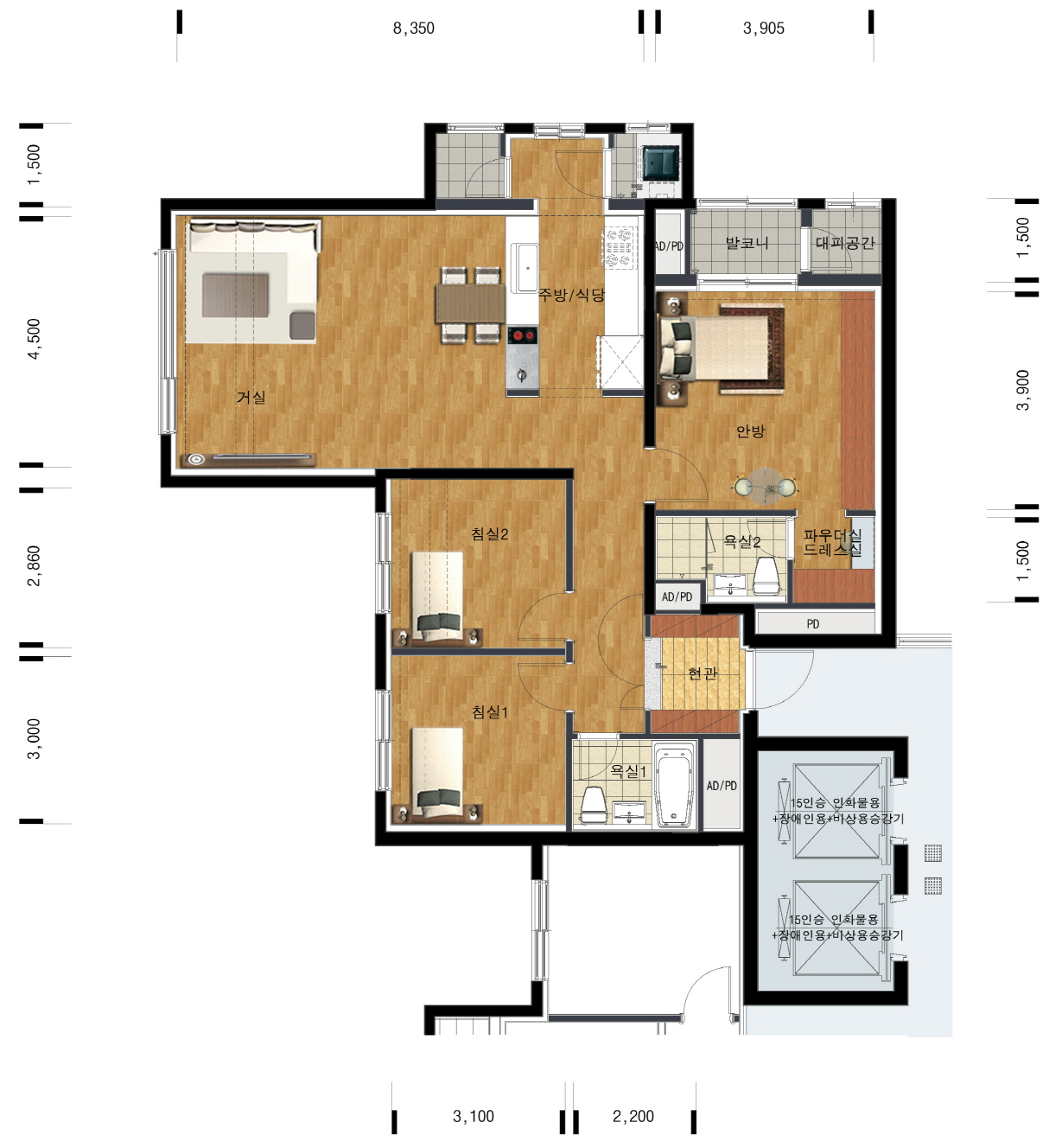 단위세대평면도 이미지