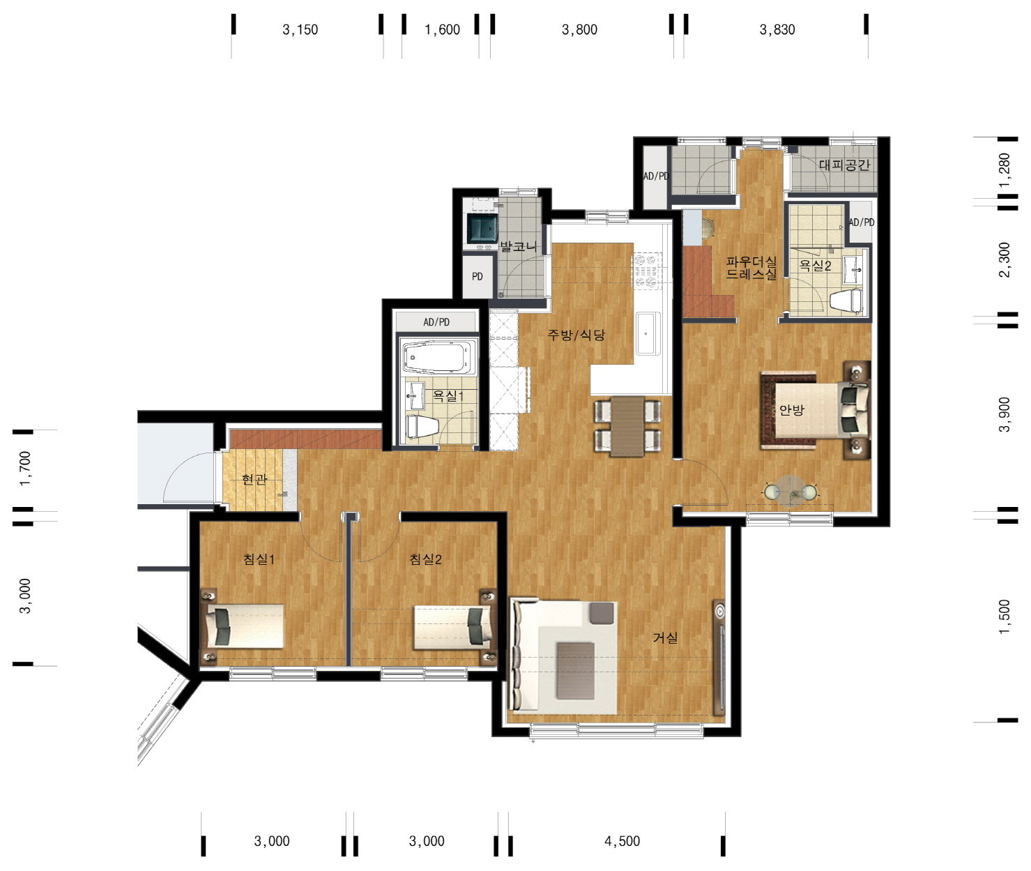 단위세대평면도 이미지