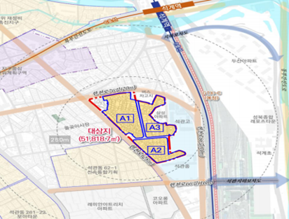 성북구 석관동 124-42 일대 위치도