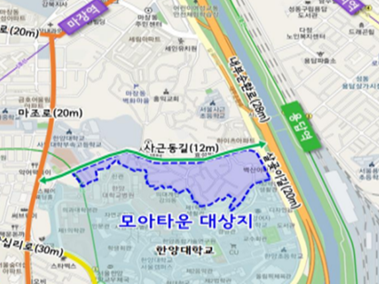 성동구 사근동 190-2 일대 위치도