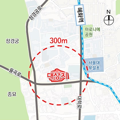 종로구 연건동 305 일대 위치도