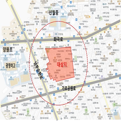양천구 신월5동 77 일대 위치도