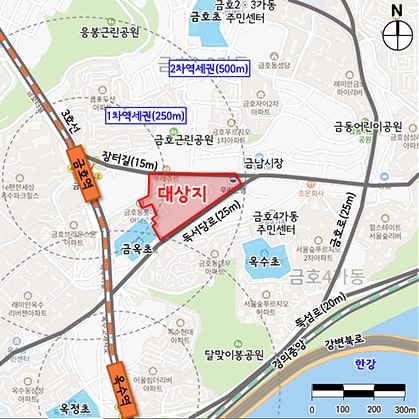 (가칭) 금호23 구역 위치도