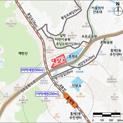 (가칭) 홍은1 구역 위치도