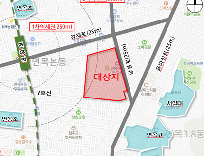 (가칭) 중랑 면목동 69-14 일대 위치도