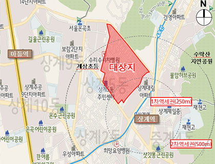 (가칭) 노원 상계5동 일대 위치도