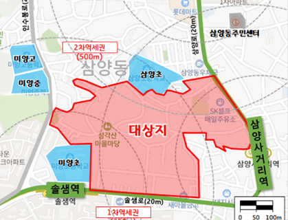강북구 미아동 791-2882 일대 위치도