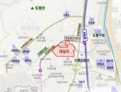 방학3구역(도봉구 방학1동 685 일대) 위치도