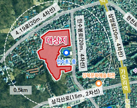 수유동 540일대 위치도